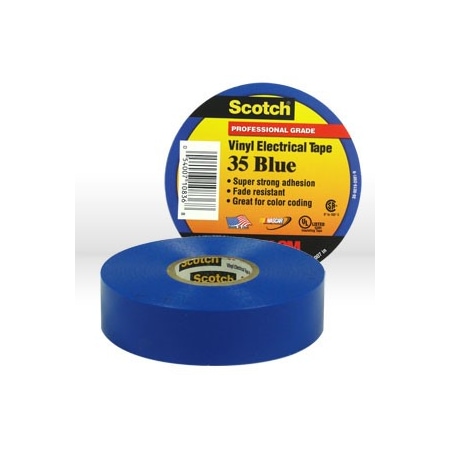 3M Electrical Tape, Scotch Vinyl Electrical Color Coding Tape 35, Blue 54007-10836